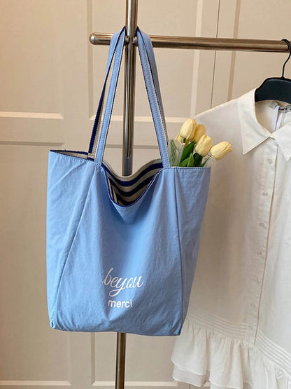 Striped Canvas Tote Bag - Tredona LLC