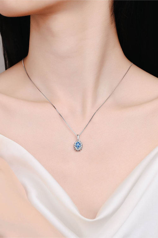 1 Carat Moissanite 925 Sterling Silver Necklace - Tredona LLC