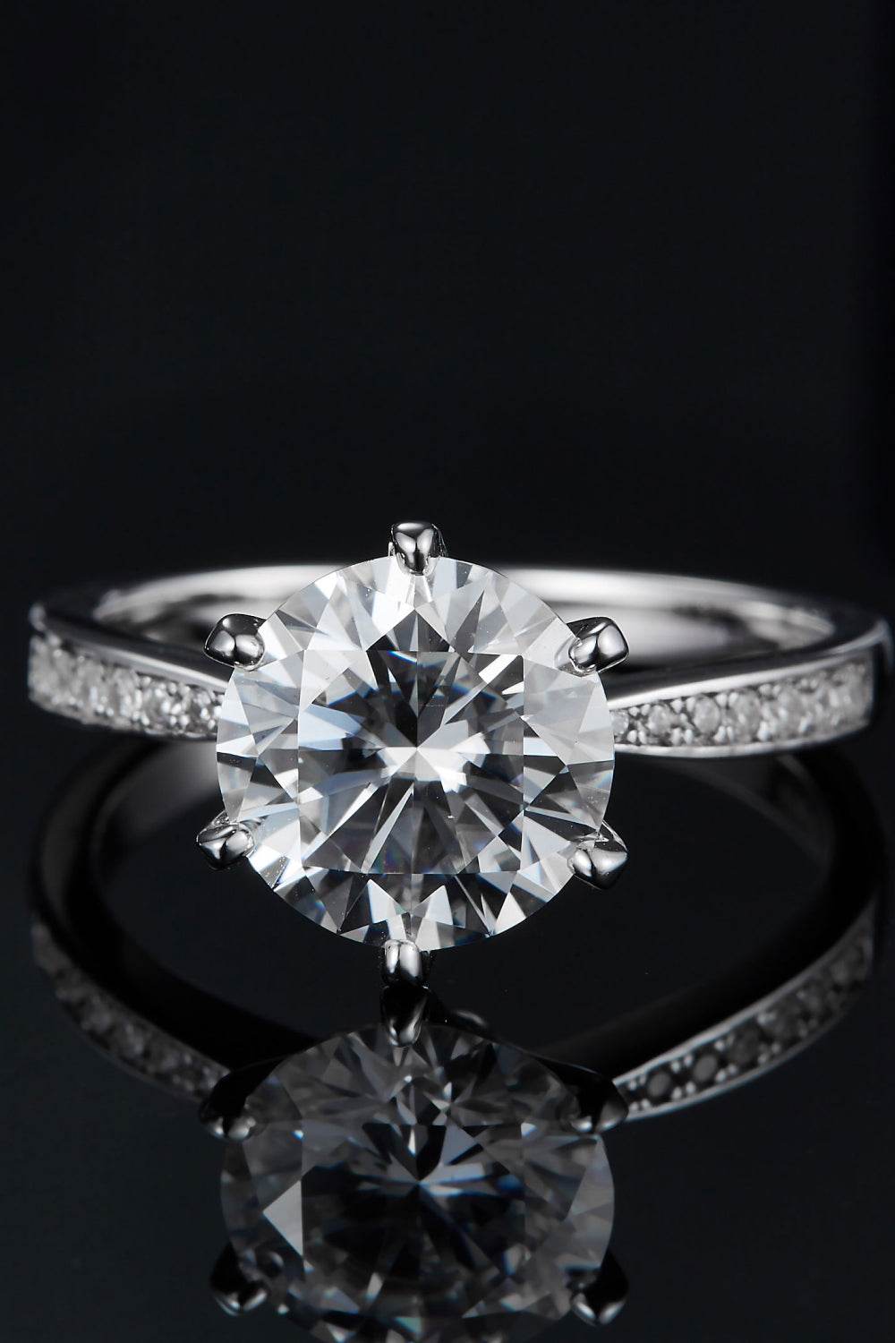 3 Carat Moissanite Side Stone Ring - Tredona LLC