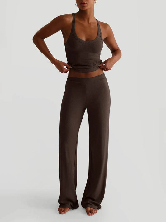 Scoop Neck Cami and Pants Set - Tredona LLC