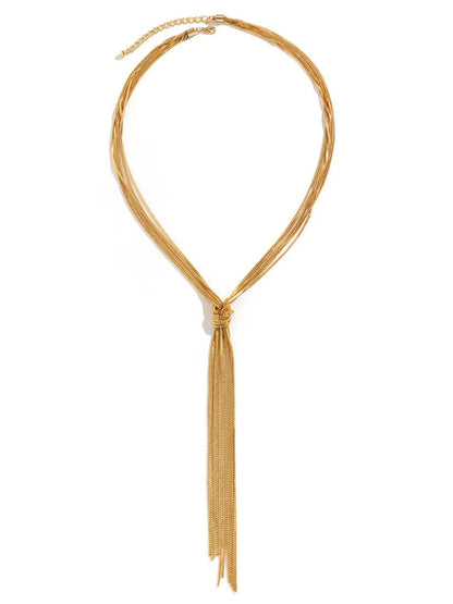 Twisted Knot ChainTassel Necklace - Tredona LLC