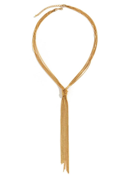 Twisted Knot ChainTassel Necklace - Tredona LLC
