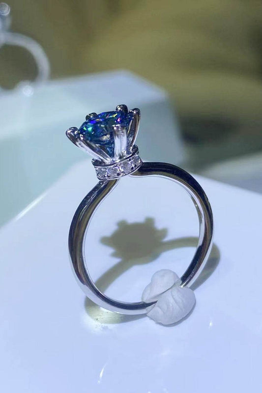 1 Carat Moissanite 6-Prong Solitaire Ring - Tredona LLC