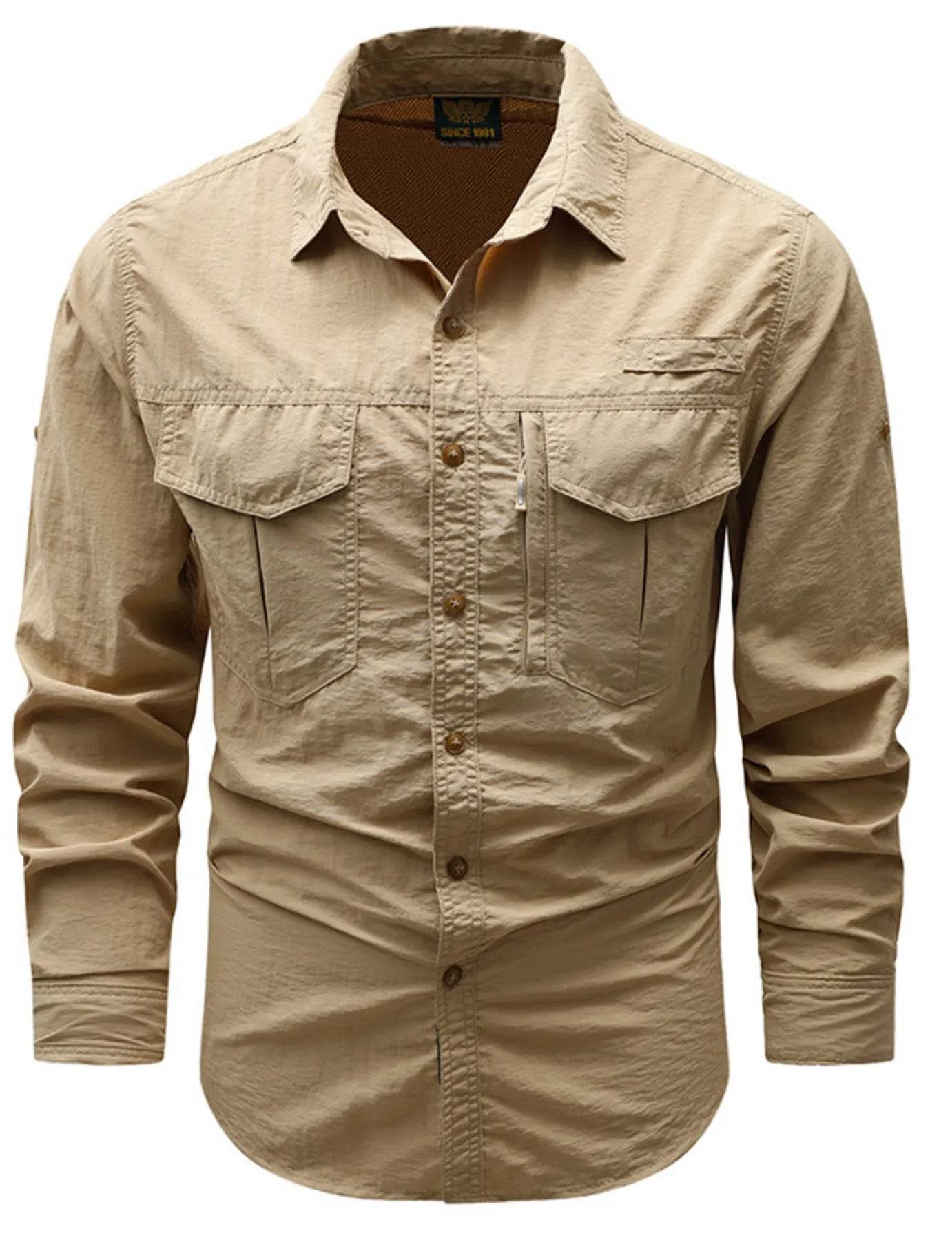 Men's Plus Size Button Up Long Sleeve Shirt - Tredona LLC