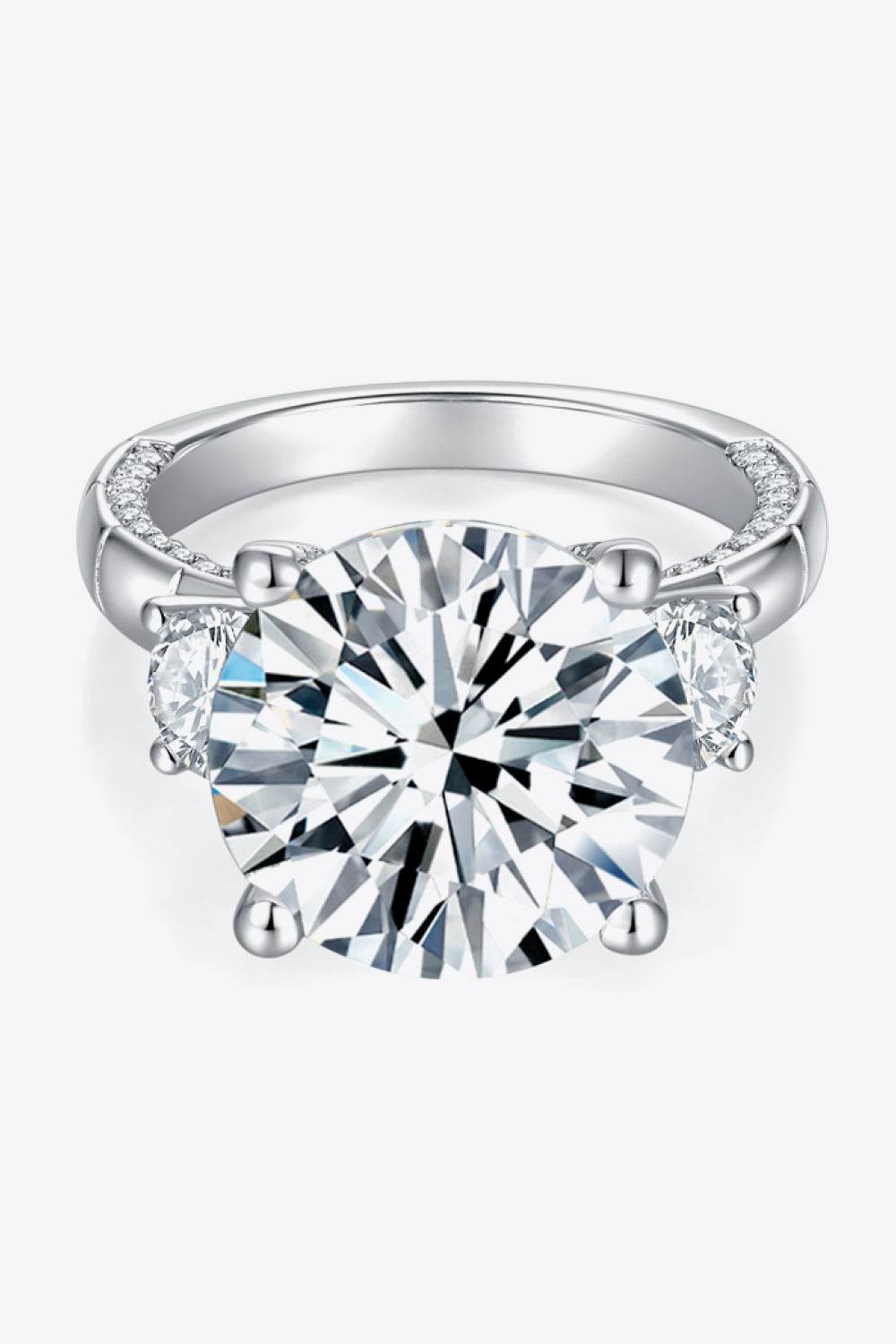 8.6 Carat Moissanite Platinum-Plated Ring - Tredona LLC