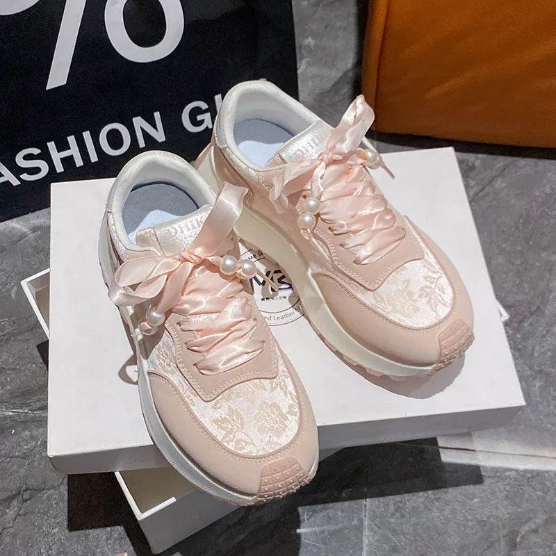 Lace Up Platform Athletic Sneakers - Tredona LLC