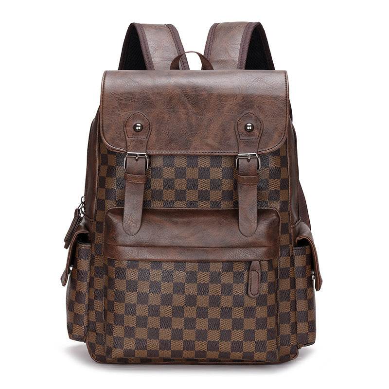 Large Capacity Travel Leisure Plaid Backpack - Tredona LLC