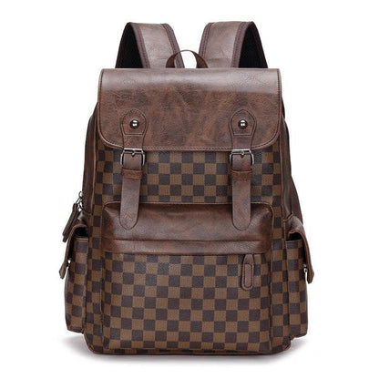 Large Capacity Travel Leisure Plaid Backpack - Tredona LLC