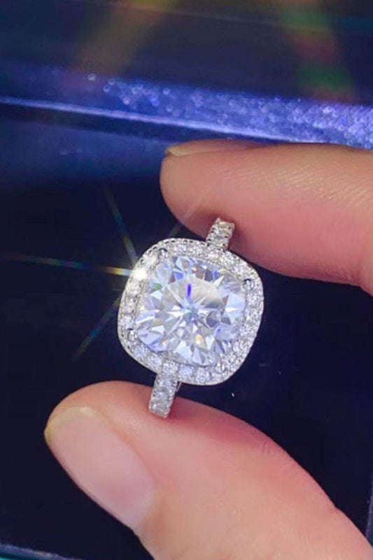 3 Carat Moissanite 925 Sterling Silver Square Ring - Tredona LLC