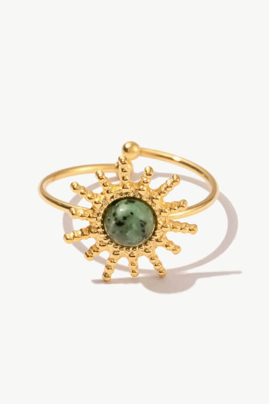Natural Stone Sun Shape Open Ring - Tredona LLC