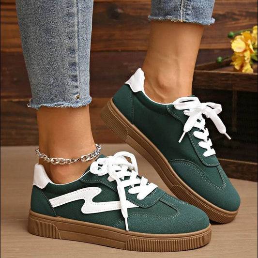 Round Toe Lace Up Sneakers - Tredona LLC