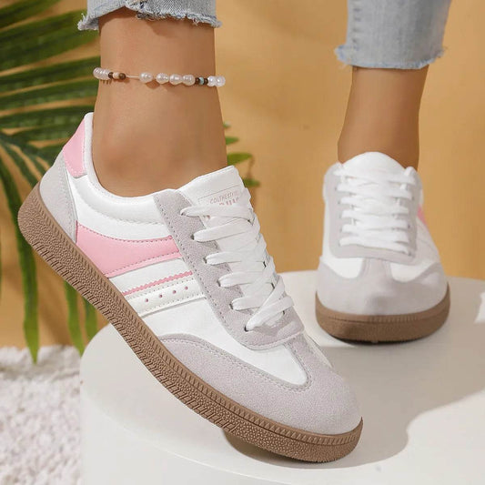 Round Toe Lace Up Sneakers - Tredona LLC