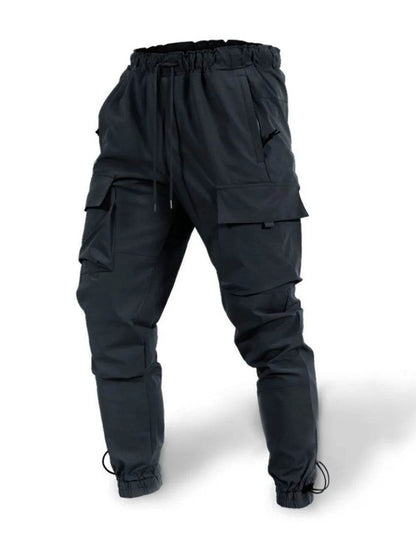 Men's Plus Size Drawstring Pants with Cargo Pockets - Tredona LLC