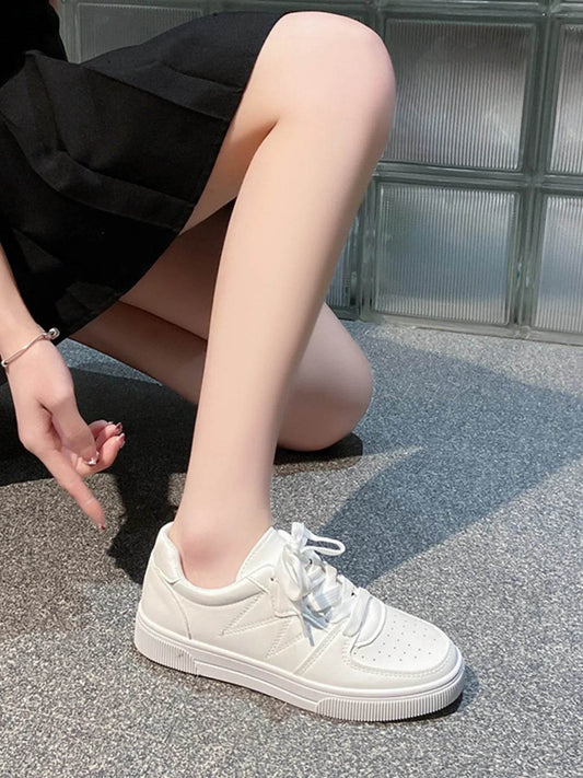 Lace Up Round Toe Sneakers - Tredona LLC