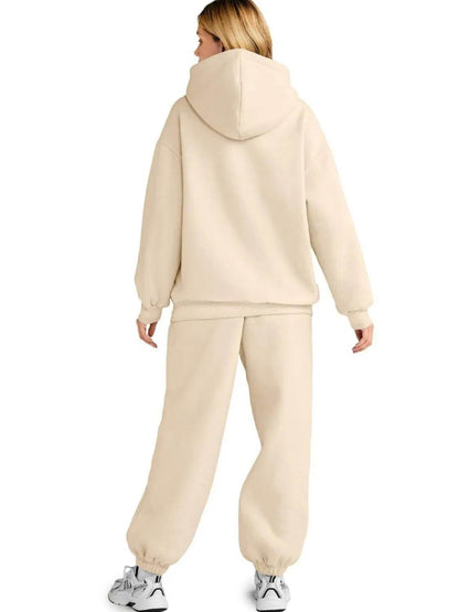 Full Size Kangaroo Pocket Hoodie and Joggers Set Plus Size - Tredona LLC