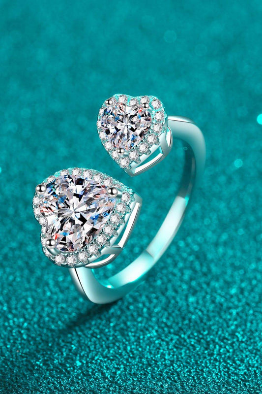 Heart-Shape Moissanite Open Ring - Tredona LLC