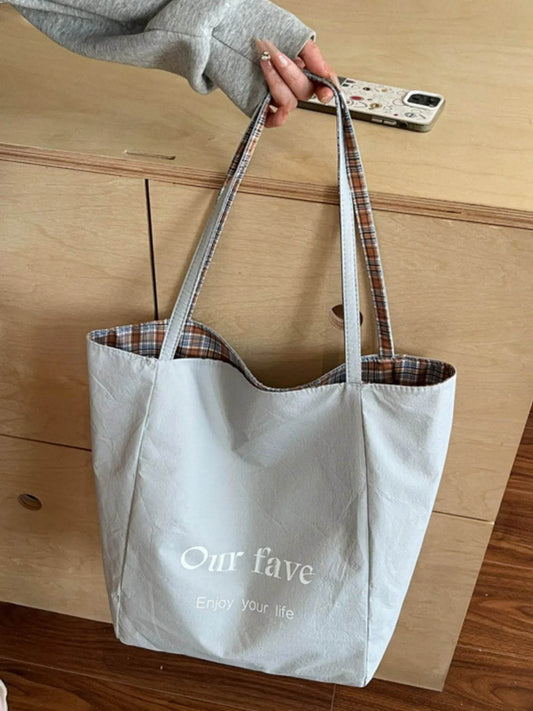 Plaid Pattern Tote Bag - Tredona LLC