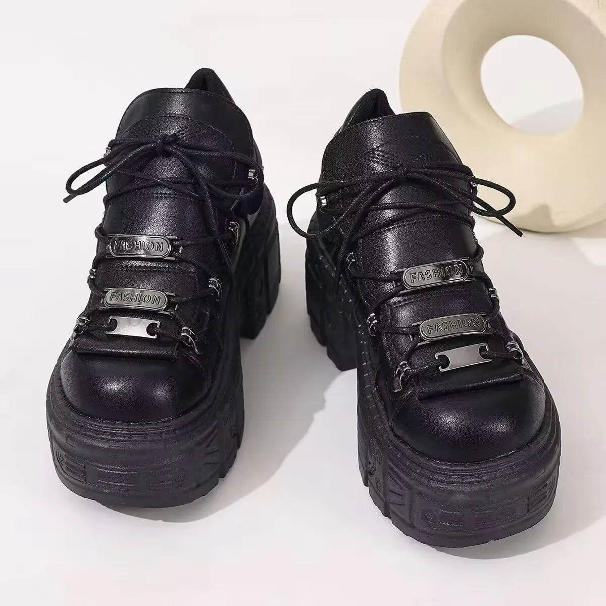 Lace Up Platform Sneakers - Tredona LLC