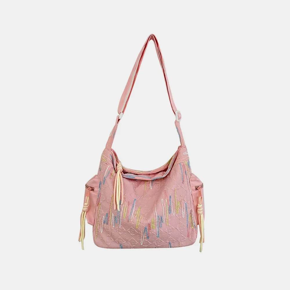 Contrast Texture Shoulder Bag - Tredona LLC