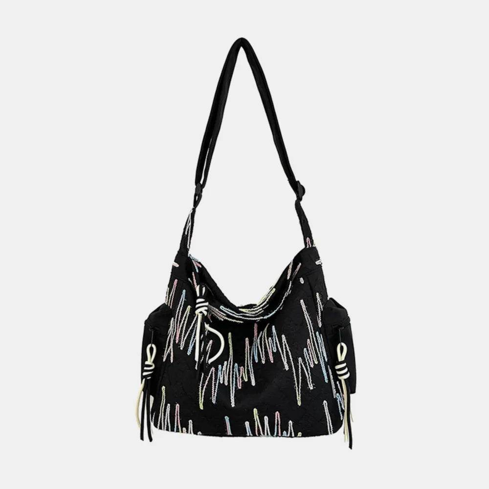 Contrast Texture Shoulder Bag - Tredona LLC