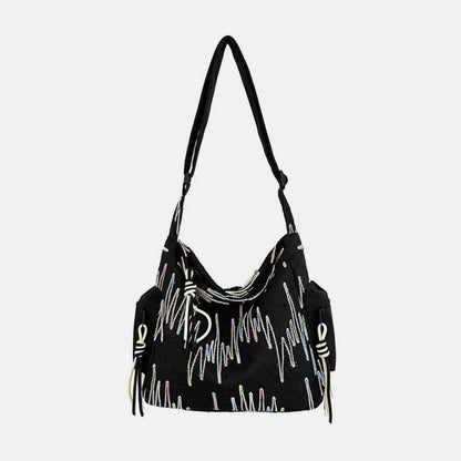 Contrast Texture Shoulder Bag - Tredona LLC