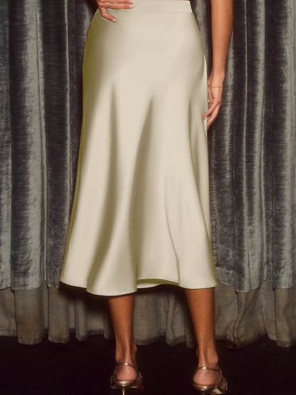 Satin Midi Skirt - Tredona LLC