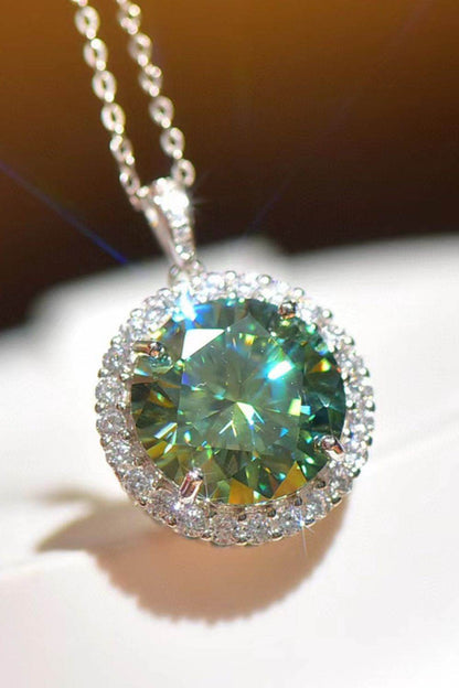 10 Carat Moissanite Pendant Platinum-Plated Necklace - Tredona LLC