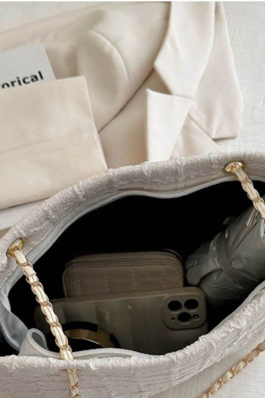 Polyester Texture Chain Tote bag - Tredona LLC
