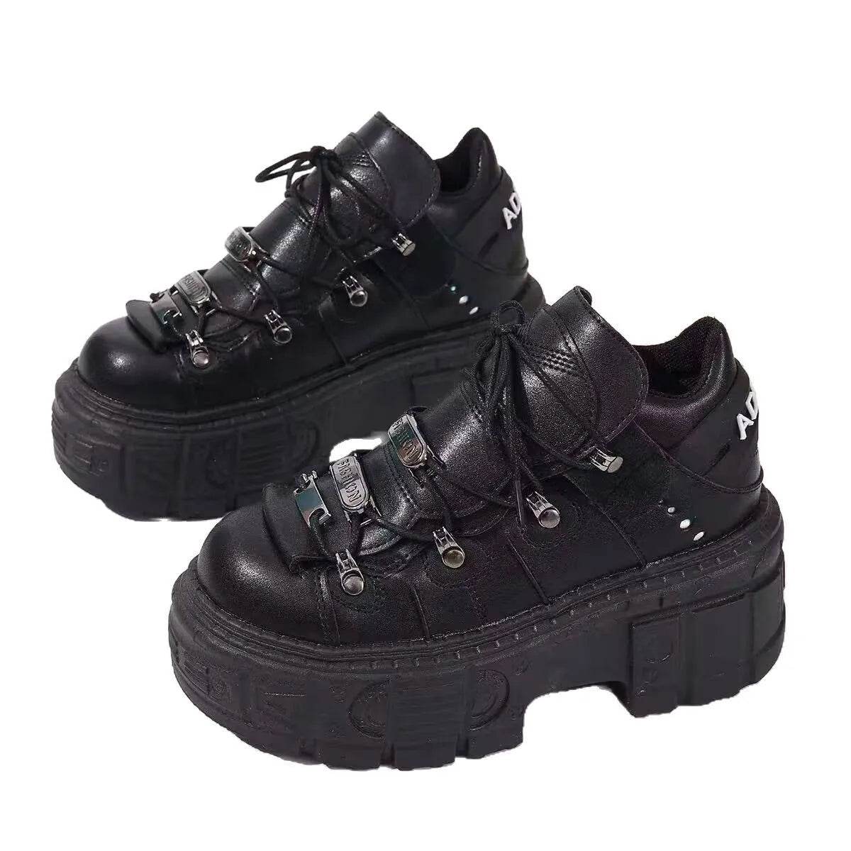 Lace Up Platform Sneakers - Tredona LLC