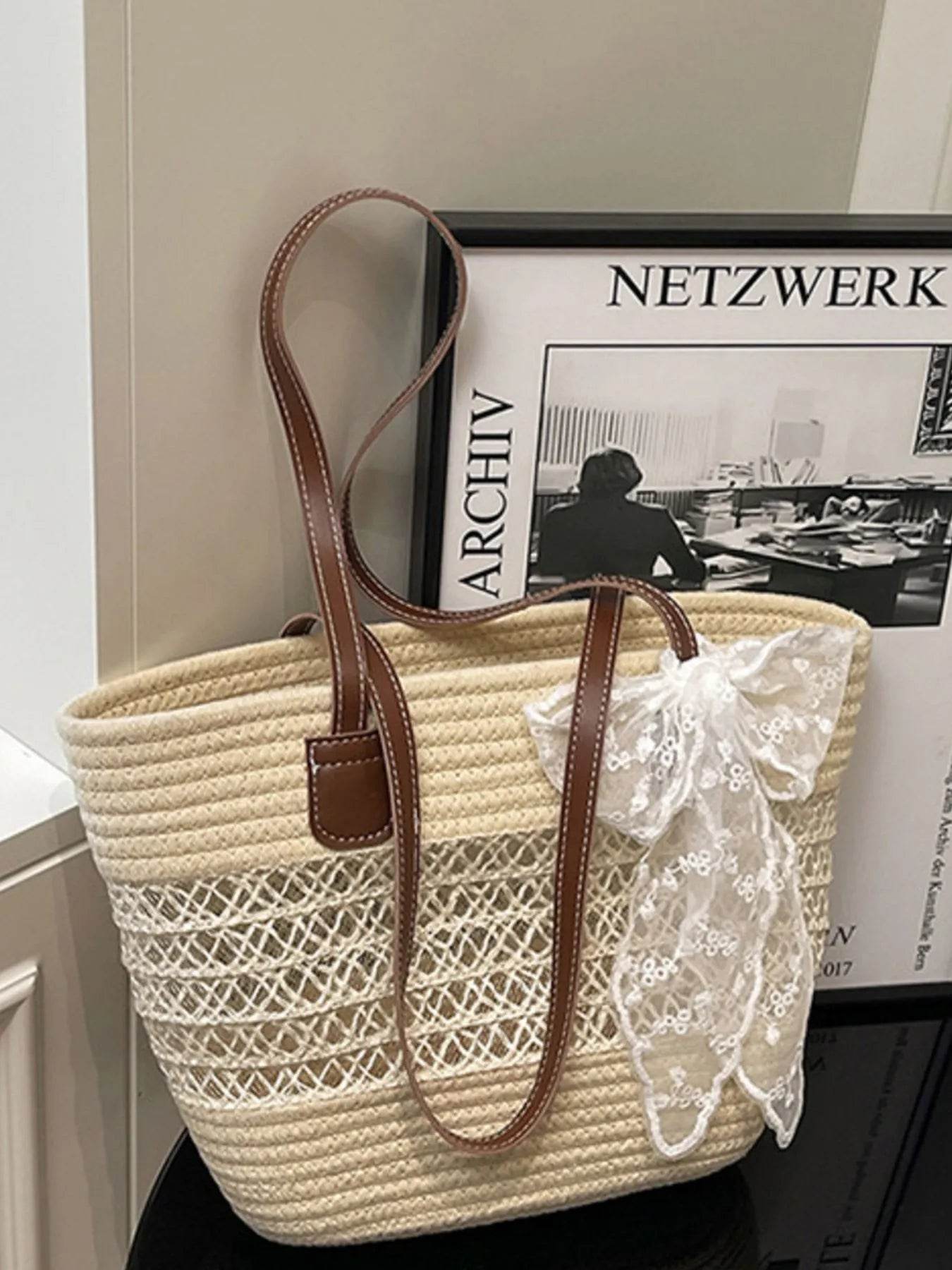 Woven Straw Shoulder Bag - Tredona LLC