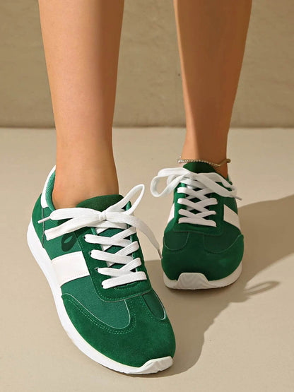 Round Toe Lace Up Sneakers - Tredona LLC