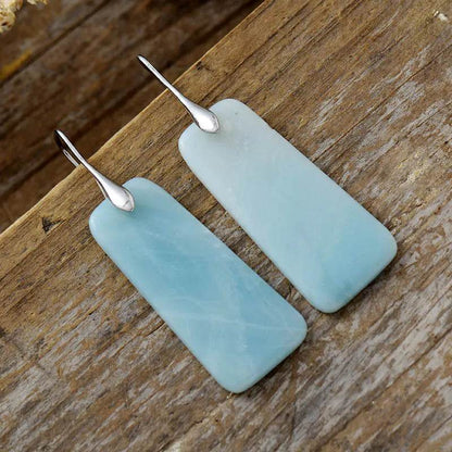 Natural Stone Geometric Shape Earrings - Tredona LLC