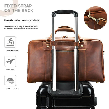 Retro Short-distance Travel Bag Genuine Leather Men - Tredona LLC