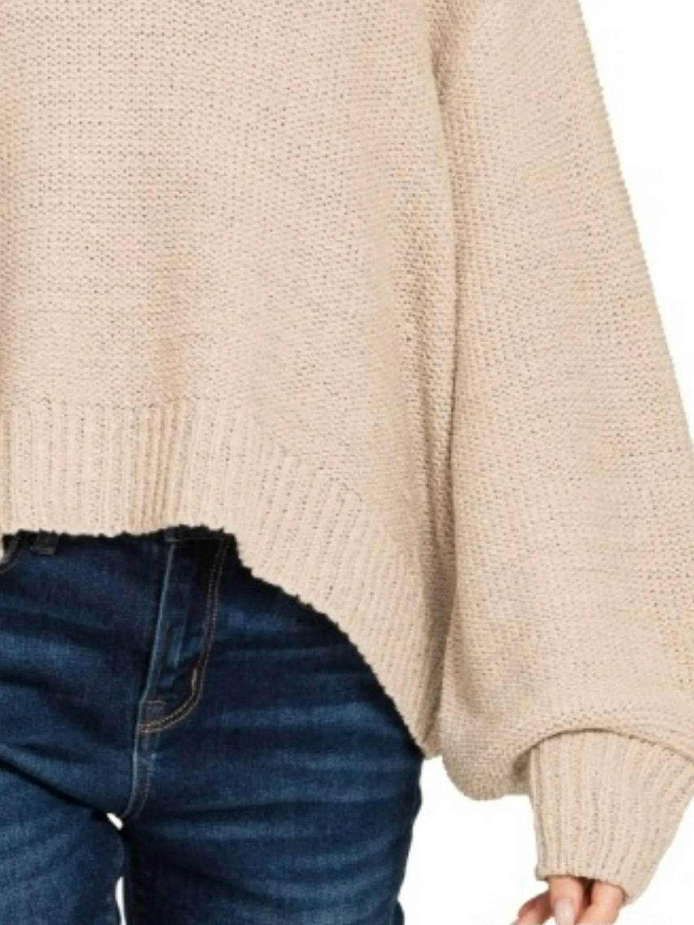 Zenana Oversized Baloon Sleeve Sweater - Tredona LLC