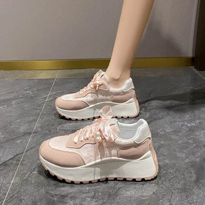 Lace Up Platform Athletic Sneakers - Tredona LLC