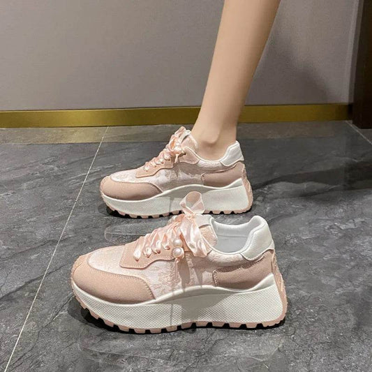 Lace Up Platform Athletic Sneakers - Tredona LLC
