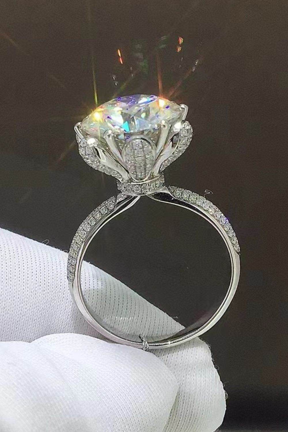 5 Carat Moissanite Side Stone Ring - Tredona LLC