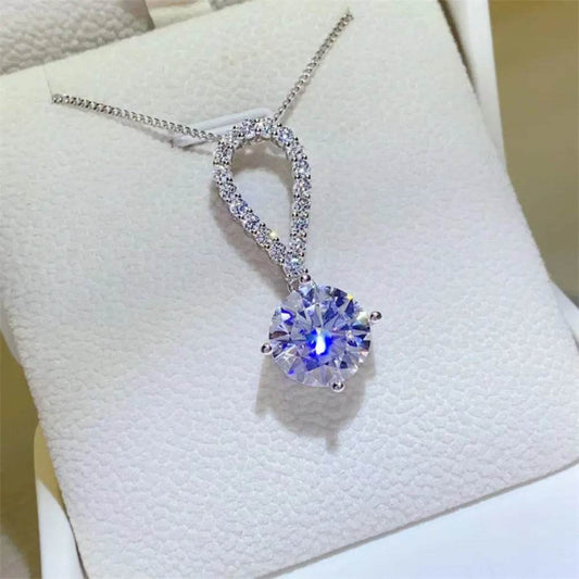 5 Carat Moissanite 925 Sterling Silver Teardrop Necklace - Tredona LLC