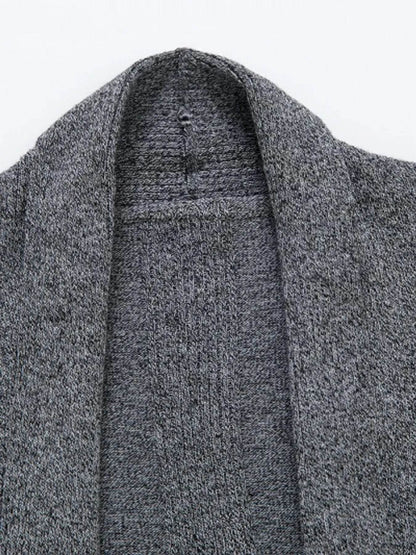 Men's Plus Size Open Front Long Sleeve Knit Cardigan - Tredona LLC