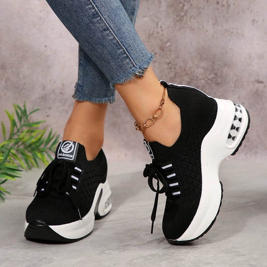 Lace Up Platform Sneakers - Tredona LLC