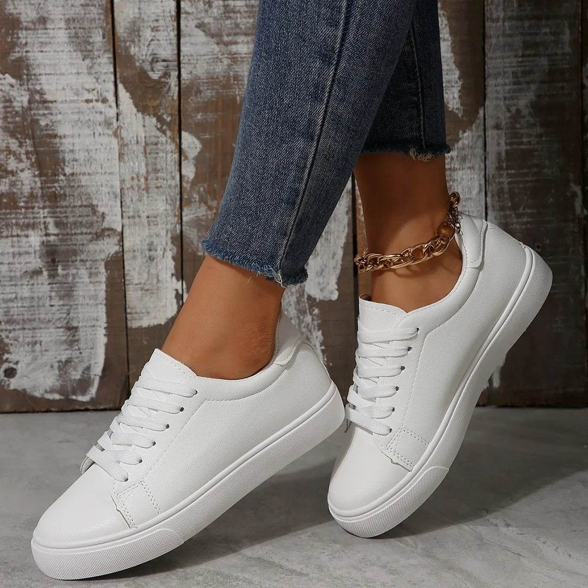 Round Toe Platform Sneakers - Tredona LLC
