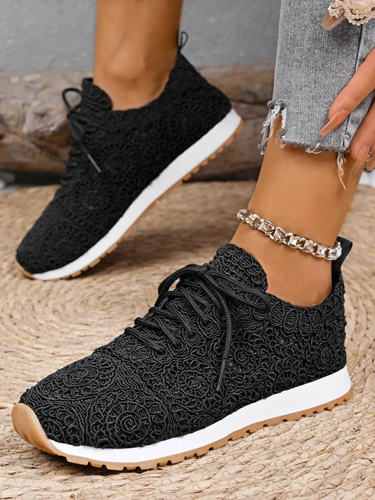 Mesh Lace Up Sneakers - Tredona LLC