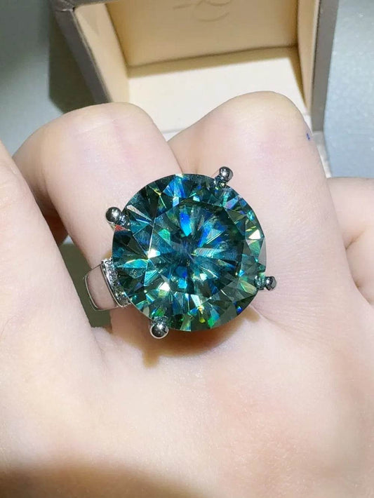 20 Carat Moissanite 925 Sterling Silver Ring - Tredona LLC