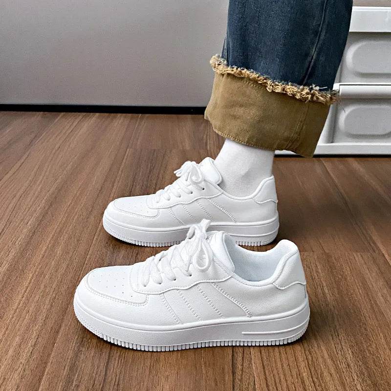 Lace-Up Round Toe Platform Sneakers - Tredona LLC