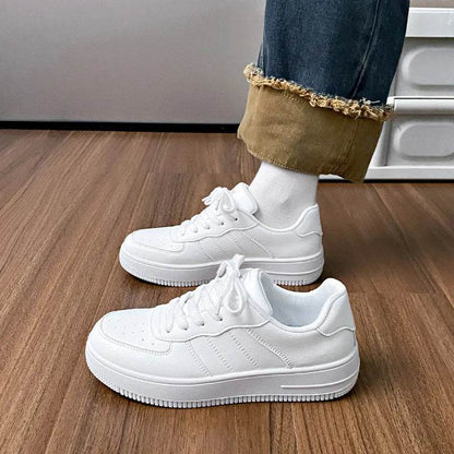 Lace-Up Round Toe Platform Sneakers - Tredona LLC
