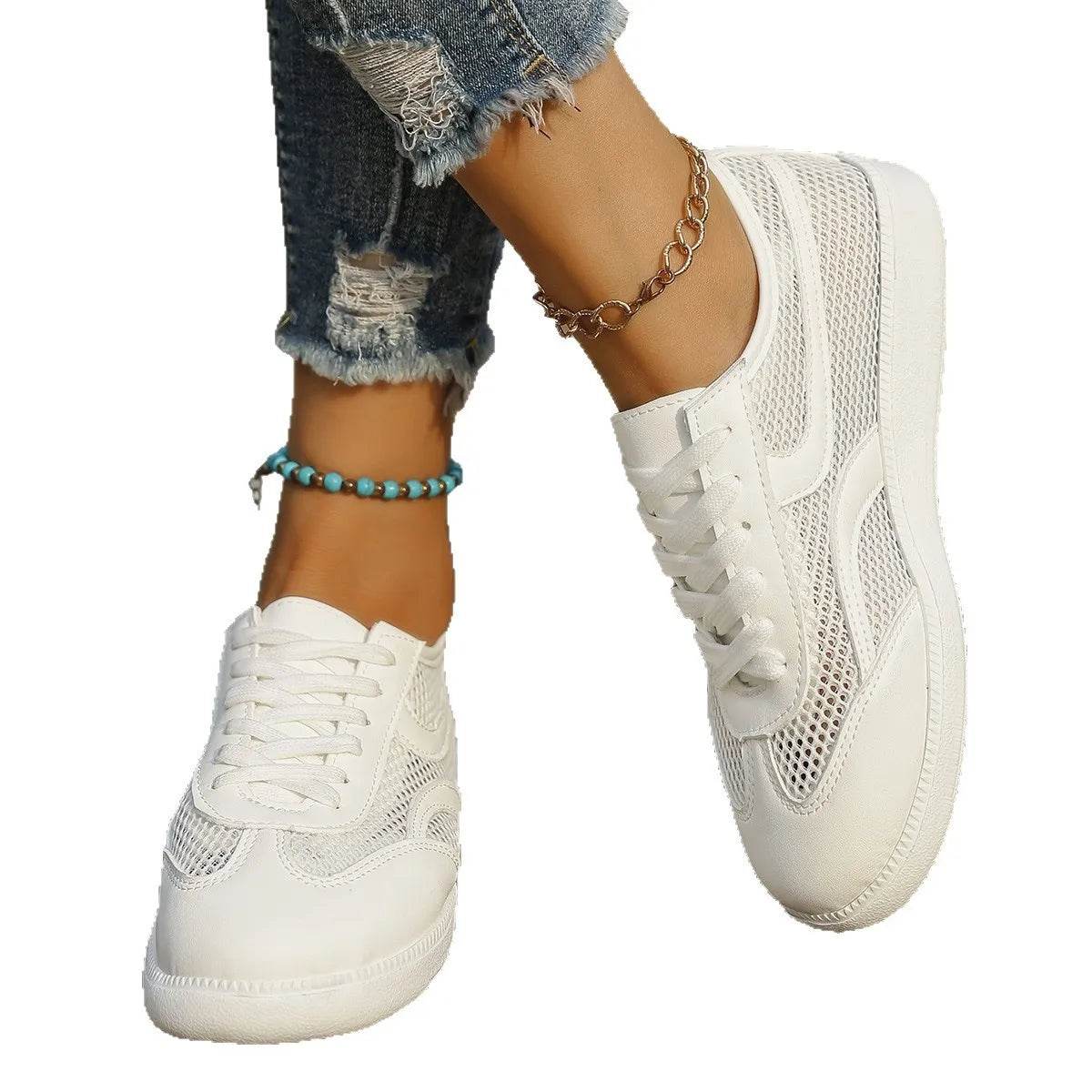 Mesh Lace Up Sneakers - Tredona LLC