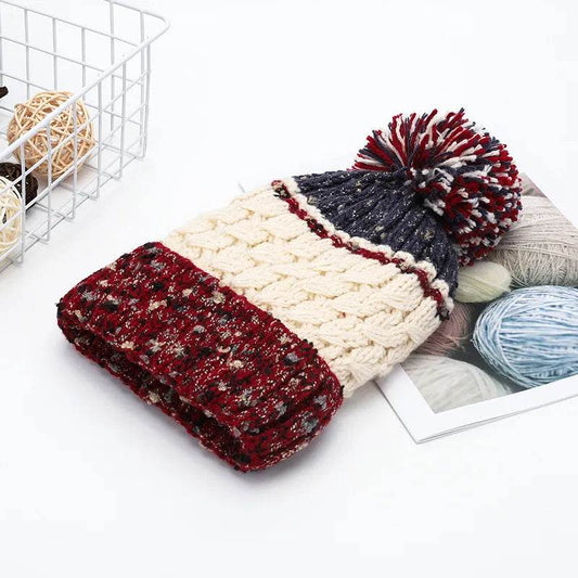 Contrast Thermal Hat with Pompom - Tredona LLC