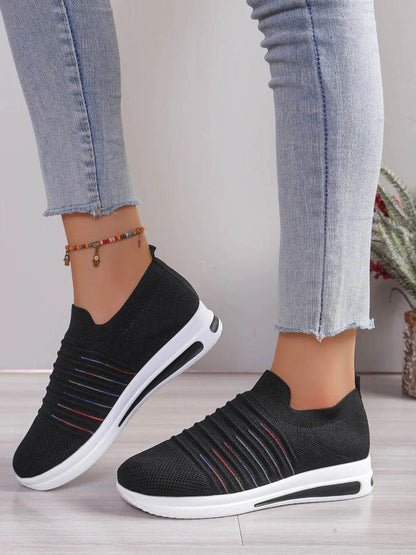 Breathable Mesh Wedge Sneakers - Tredona LLC