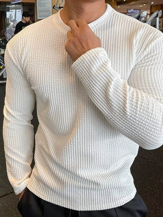 Men's Plus Size Round Neck Long Sleeve T-Shirt - Tredona LLC