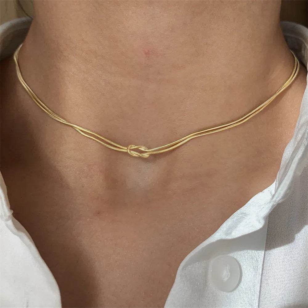 Titanium Steel Knotted Necklace - Tredona LLC